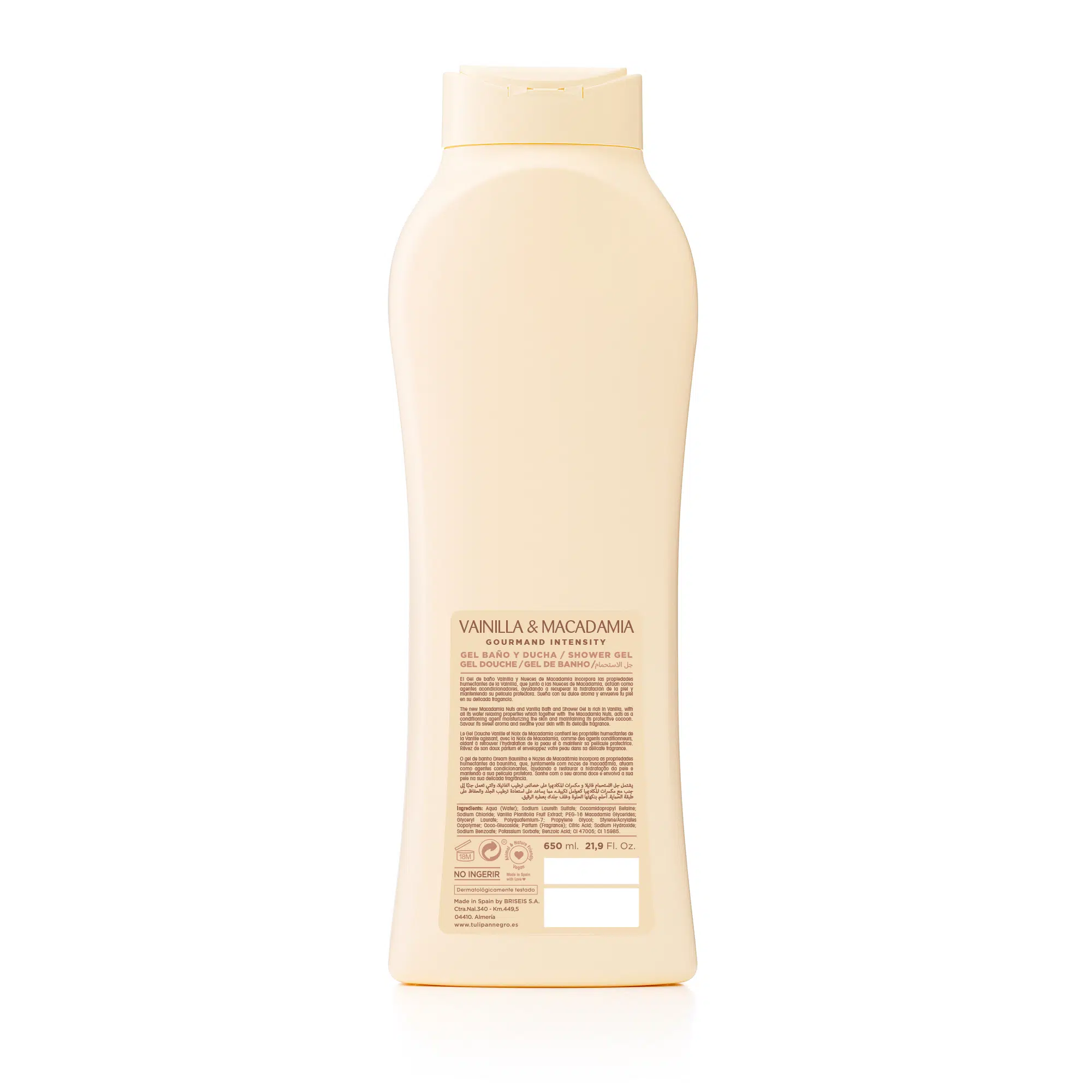 Gel de baño Vainilla y Nueces de Macadamia 650 ml