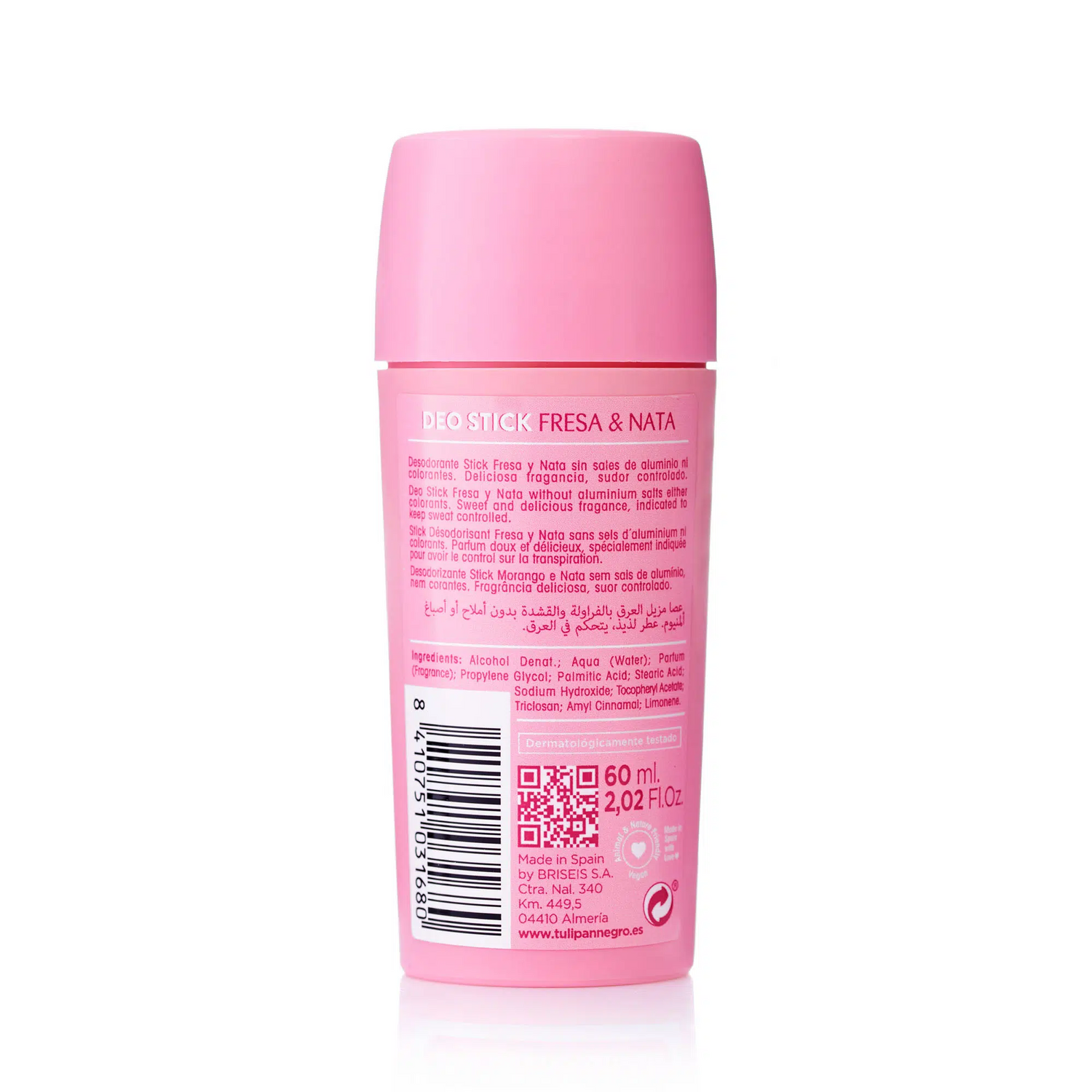 Desodorante Tulipán Negro Deo Stick Fresa y Nata 60 ml