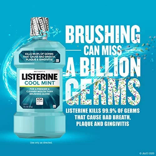 LISTERINE® ALCOHOL-FREE MOUTHWASH COOL MINT® FOR BAD BREATH