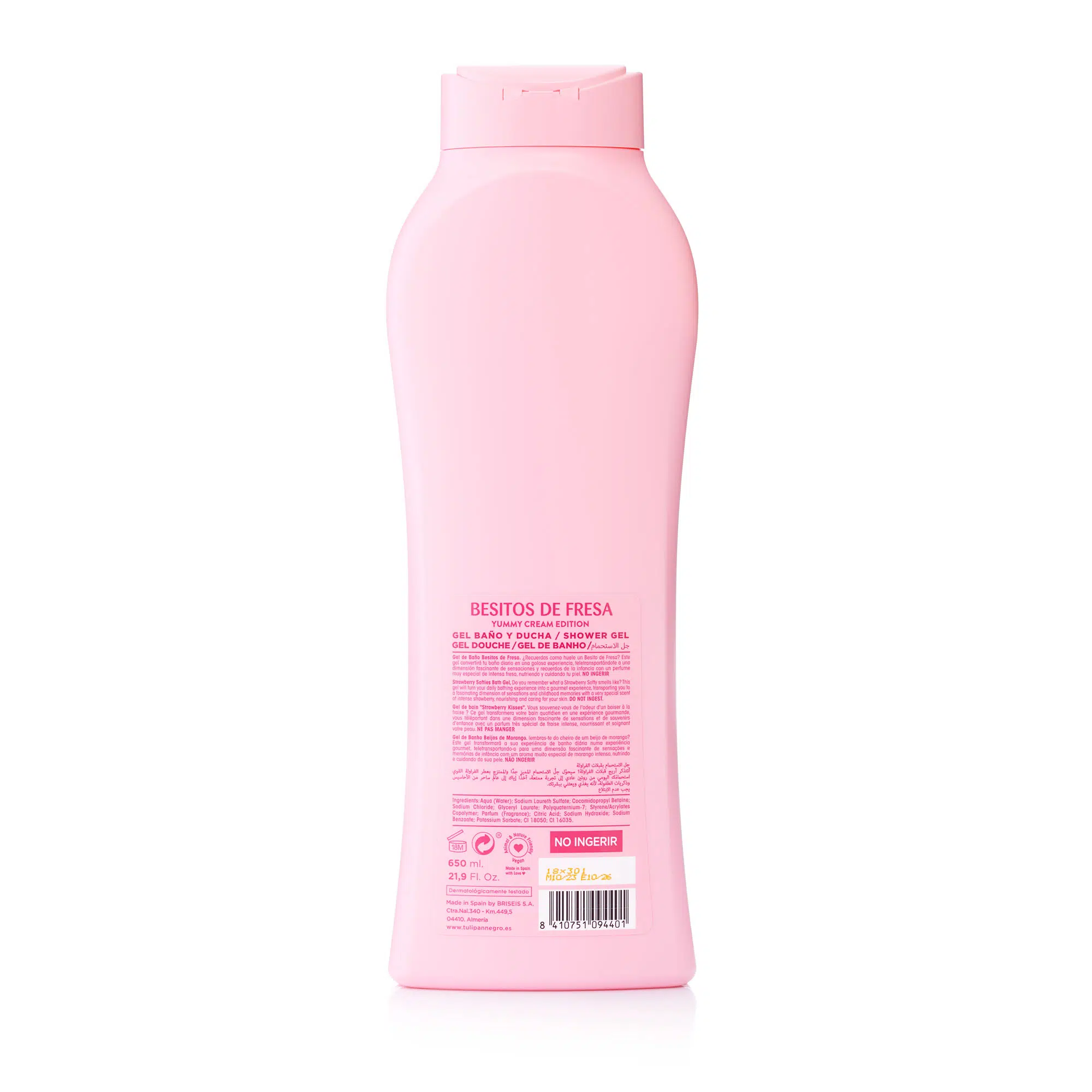 Gel de Baño Tulipán Negro Besitos de Fresa 650 ML