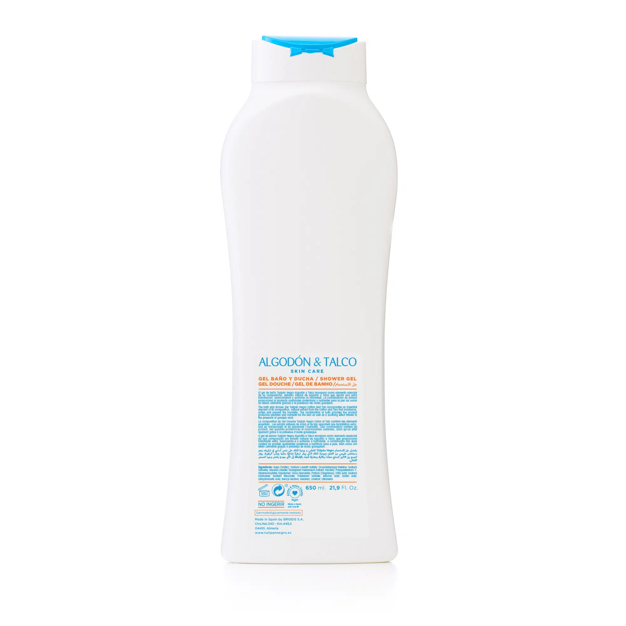 Gel de baño Tulipán Negro Algodón y Talco 650 ml