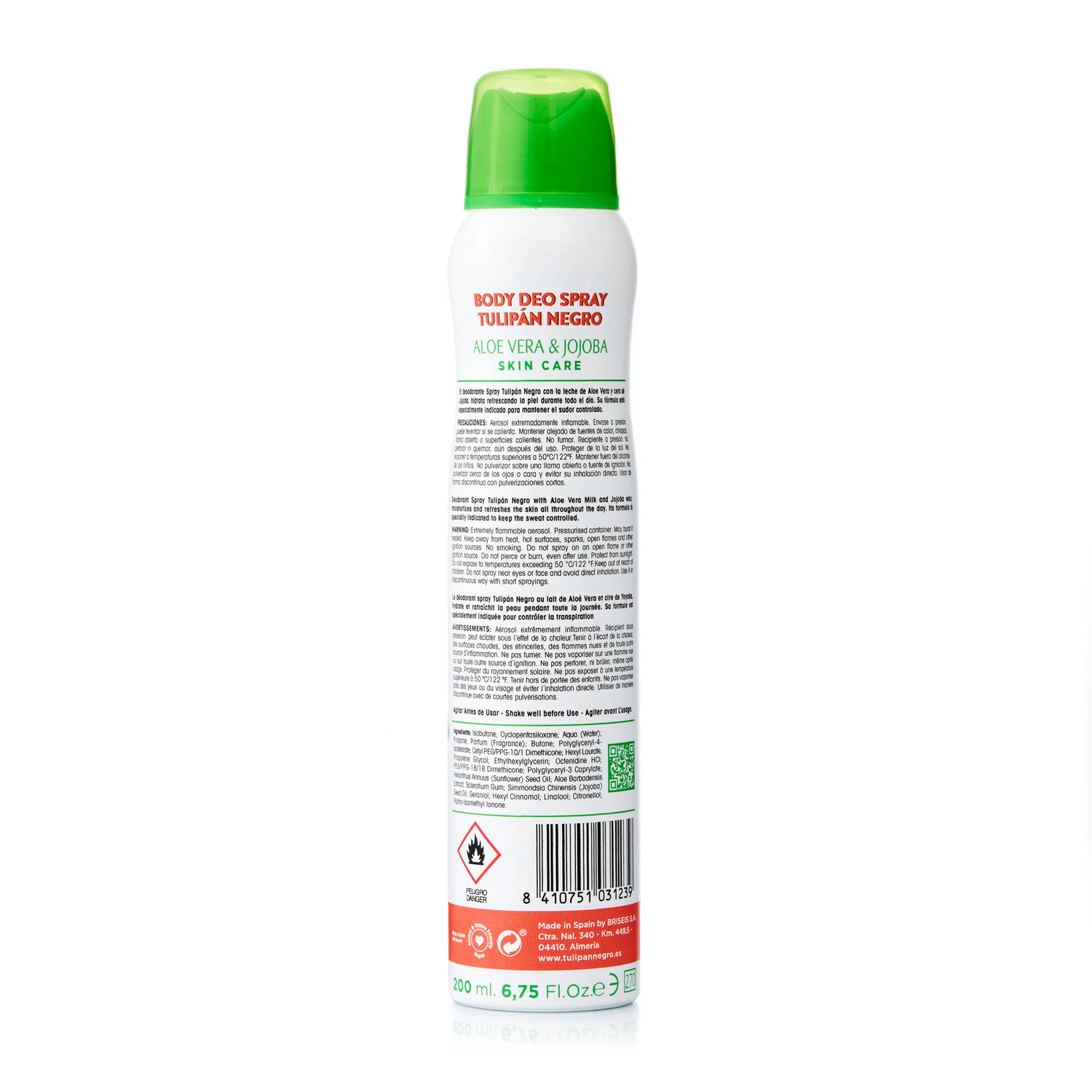 Black Tulip Deodorant Deo Spray Aloe Vera and Jojoba 200 ml