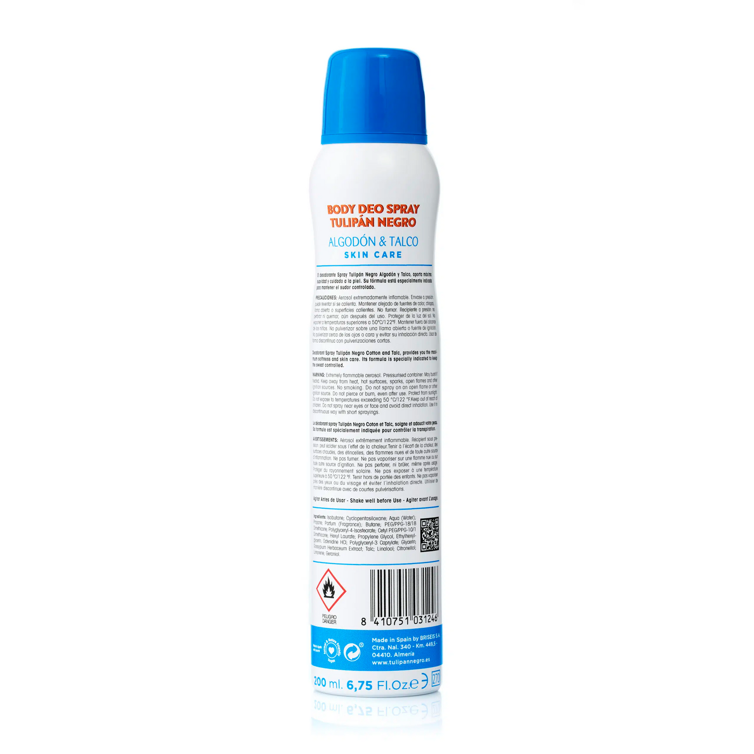 Black Tulip Deodorant Deo Spray Cotton and Talc 200 ml