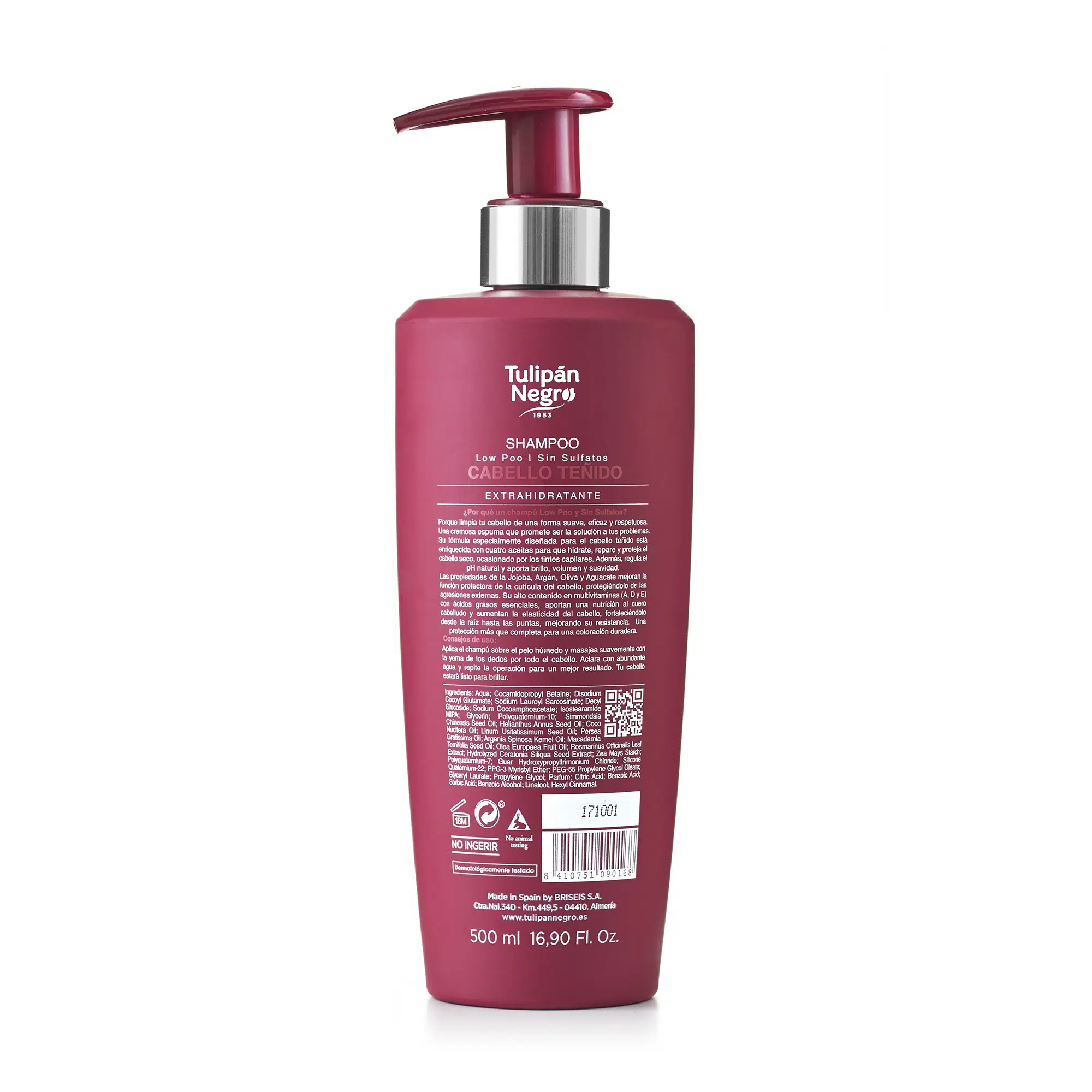 Champú Sin Sulfatos Tulipán Negro Low Poo Cabello Teñido 500 ml