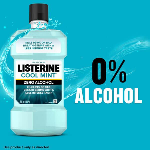 LISTERINE® ALCOHOL-FREE MOUTHWASH COOL MINT® FOR BAD BREATH