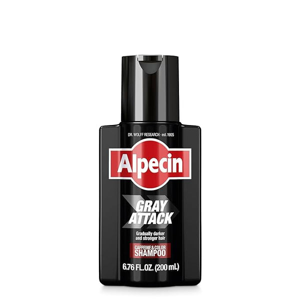 ALPECIN GRAY ATTACK CAFFEINE & COLOR SHAMPOO, 6.76 FL OZ