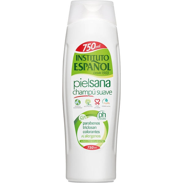 INSTITUTO ESPAÑOL
Champú suave piel sana uso frecuente botella 750 ml sin parabenos