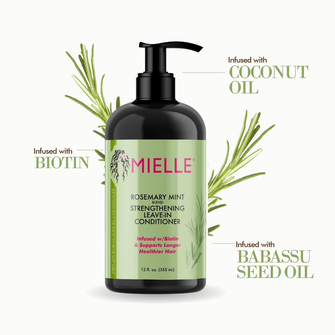 Mielle USA Label Rosemary Mint Strengthening Conditioner 12oz